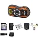 Pentax Optio WG-3 16MP Waterproof Digital Camera (Orange) + 32GB SDHC Class 10 Memory Card + Extra LI-50B Battery + External Rapid Charger + Carrying Case + Mini Tripod Kit + USB SDHC Reader + Memory Wallet