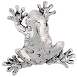 Sterling Silver Polka Dot Frog Brooch Pin, 1 1/2″ (39 mm) tall