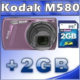 Kodak EasyShare M580 14MP Digital Camera w/ 8x Wide Angle Optical Zoom, 3.0" LCD (Pink) + 2GB SD Card