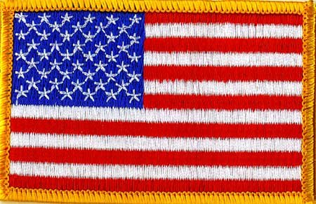 AMERICAN FLAG PATCH USA UNITED STATES -WHITE BORDER-NEW