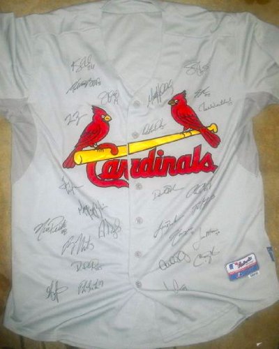 St. Louis Cardinals 2011 Team Autographed Hand Signed Baseball Jersey