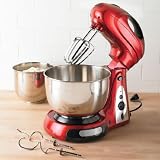 BrylaneHome Stand Mixer With 2 Bowls (RED,0)