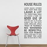 23 W *45 H House Rules Sign Wall Sticker and Saying Love Each Other Hold Your Head High Laugh a Lot... Wall Saying Quotes Decals Living Room Study Decor Home Sticker