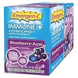 Alacer Emergen-C Immune Plus System Support with Vitamin D Blueberry Acai -- 30 Packets