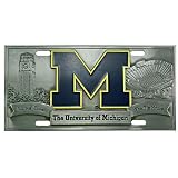 Michigan Wolverines Heavy-Duty Color Pewter License Plate