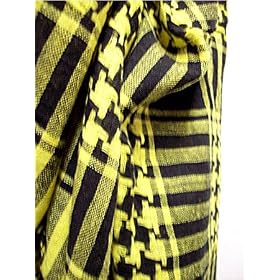 Bright Yellow / Black Arab Kafiyah Head Scarf Shemagh