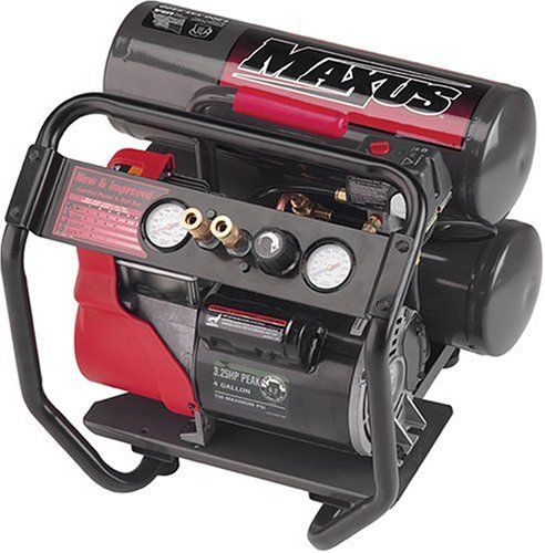 Maxus EX8000 14 Amp 3-1/4 Horsepower 4 Gallon Oil-Free Twin Hot Dog Compressor