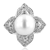 14K WG Pearl & Diamond Pendant
