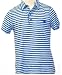 Generra Mens Blue Aqua Green Striped Vintage Polo Shirt