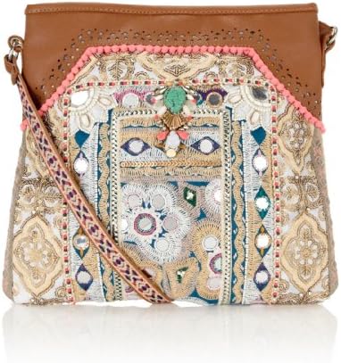 Accessorize Womens Pearl Mirror Saddle Bag