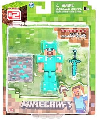 Minecraft Overworld Action Figure Steve with Diamond Armor