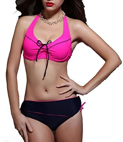 Sasamo Women's Plus Size Swimsuit for Swim Wear Rose Red 2XL