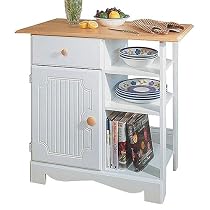Furniture online: White Kitchen Island with Natural Top