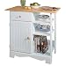 White Kitchen Island with Natural Top