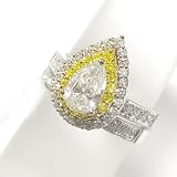 14K White Gold Natural Yellow and White Diamond Wedding Set - 1.51 Ct. - CERTIFIED