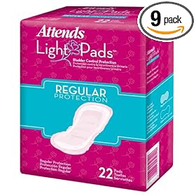 Attends Light Pads, Regular Protection, 22-Count Packages (Pack Of 9)