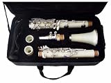 Hameln Clarinet with White Body, Polished Nickel Keys & Adjustable Thumb Rest