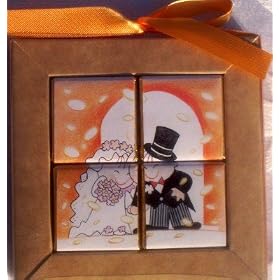 Chocolate Puzzle Wedding Favors - Confetti Couple
