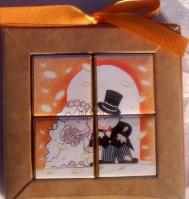 Chocolate Puzzle Wedding Favors - Confetti Couple