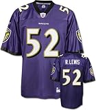Ray Lewis Jersey: Reebok Purple Replica #52 Baltimore Ravens Jersey - Small