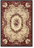 Couristan Everest Floral Savonnerie 0795-5906 - Burgundy-Black