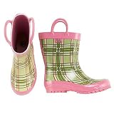 Pluie Pluie Little Girls Green/Pink Plaid Rain Boots 13 Pluie Pluie Little Girls Green/Pink Plaid Rain Boots 13