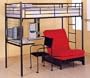 Coaster Black Bunk Bed With Desk & Chair - 2209