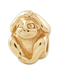 Sterling Silver Gold plated Reflections Monkey Bead