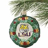 NCAA LSU Tigers Glass Wreath Ornament