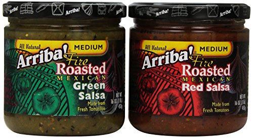 Arriba! Red Salsa and Green Salsa Combo Pack, 16 Ounce Jars (Pack of 4)