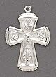 Sterling Silver Religious Four-Way Saint's Cross Pendant Necklace 18"