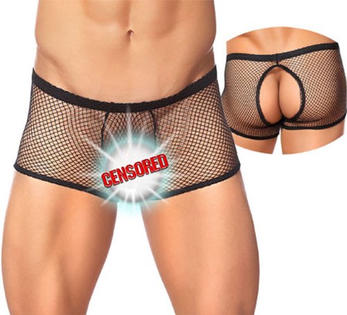 see thru underwear-Mens Black Mesh Sexy Underwear - Large/Extra Large Images