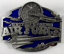 United States Air Force Enamel Pewter Belt Buckle