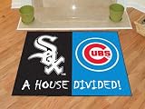 Chicago White Sox MLB - Chicago Cubs House Divided Rugs 34" X 45"