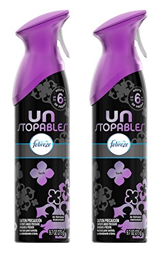 Febreze Unstopables Premium Air Refresher - Lush Scent - Up To 6 Hours Of Fresh - Net Wt. 9.7 OZ (275 g) Each - Pack of 2
