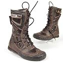 NEW8TEEN M&auml;dchen Winter Stiefel, Decksohle Leder, variable Schaftweite, dunkelbraun