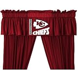 Kansas City Chiefs Locker Room Ruffled Valance with Drape by Sports Coverage