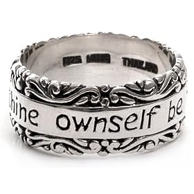 Sterling Silver To Thine Own Self Be True Inscribed Solid Band Ring