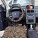 Oxgord 17pc Set Zebra Animal Print / Camel Beige, Tan Auto Seat Covers Set - Airbag Compatible - Front Low Back Buckets - 50/50 or 60/40 Rear Split Bench - 5 Head Rests - Universal Fit for Car, Truck, Suv, or Van - FREE Steering Wheel Cover