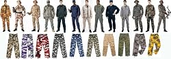 Camouflage Military BDU Pants, Army Cargo Fatigues (Polyester/Cotton Twill)