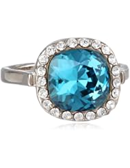 Oroclone "Crystal Luxe" Gold Plated Princess Cut Swarovski Stone Ring, Size 7