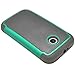 Moto E Case (1st Gen - 2014), MagicMobile Hyrbid Rugged Durable Impact Resistant Shockproof Double Layer Cover [DUAL ARMOR SERIES] Protective Hard Shield Shell and Soft Flexible Silicone Skin [Gray - Turquoise] - Compatible with Moto E (1st Gen) Only