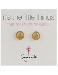 Dogeared "Its the Little Things" Gold-Plated Sterling Silver Peace Post Earrings