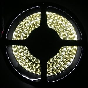HitLights Cool White(6000K) 600 LEDs (Double Density) Flexible Light Strip, 5 Meter(16.4 Ft) Spool , 12VDC Input (Adapter not included)