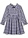 Bonny Billy Girl's Child Ruffled Neck Long Sleeve Plaid Swing Skirt Dress