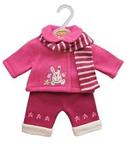 Petite Dolls Pink Jacket,Cream Trousers & Scarf Set for Baby Dolls