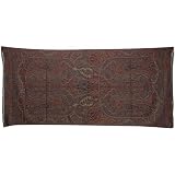 Jamawar Bedspread Pure Wool Asian Jacquard Pattern India 55 inches x 106 inches ~ ShalinIndia