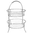 Chrome 2-Tier Chicken-Wire Storage Basket