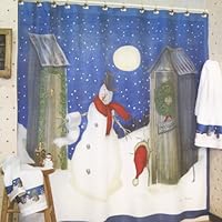 Holiday Outhouses Christmas Shower Curtain