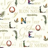 Review Caspari 9470RC / Caspari Noel Hotch Potch Ivory Foil 9-Foot Wrapping Paper Roll